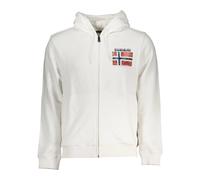 Napapijri, Homme, Sweatshirts et sweats à capuche, Blanc, Taille: S Sweat à Capuche avec Fermeture Éclair et Logo