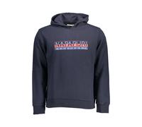 Napapijri, Homme, Sweatshirts et sweats à capuche, Bleu, Taille: 2XL Pull en Coton Bleu à Capuche et Imprimé