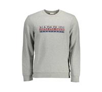 Napapijri, Homme, Sweatshirts et sweats à capuche, Gris, Taille: 2XL Pull en Coton Gris avec Imprimé