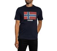 Napapijri Homme T-Shirt Drapeau Tiki, Blue Marine, Blue Marine, XXL