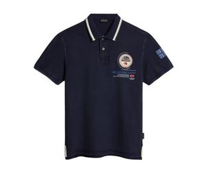 Napapijri, Homme, Tops, Bleu, Taille: M Polo Bleu en Coton à Manches Courtes