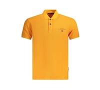 Napapijri, Homme, Tops, Orange, Taille: S Polo brodé avec impression subtile