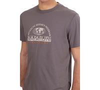 T-shirt Napapijri Macas manche courte gris blanc - S