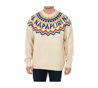 Napapijri - Pull Beige Multicolore Col Rond - Homme - Pulls - Beige - Taille: 2XL