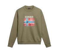 Napapijri - Pull en Coton Vert à Manches Longues - Homme - Sweatshirts et sweats à capuche - Vert - Taille: XL