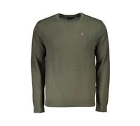 Napapijri - Pull Vintage avec col rond brodé - Homme - Pulls - Vert - Taille: S