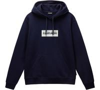 Sweat à capuche Napapijri Box Logo bleu marine blanc - M