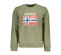 Napapijri, Homme, Sweatshirts et sweats à capuche, Vert, Taille: S SweaT-shirt vert à manches longues avec logo imprimé
