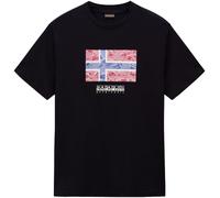 NAPAPIJRI T-Shirt 'DRAPEAU' bleu marine / rouge foncé / noir / blanc cassé, Taille XXL