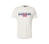NAPAPIJRI T-Shirt 'S-AYLMER' beige / bleu foncé / rouge, Taille L