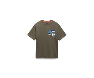 NAPAPIJRI T-Shirt 'S-Montepiana' bleu / olive / noir / blanc, Taille M