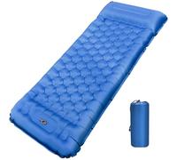 NAPASA Tapis de camping gonflable ultra léger de 12 à 14 cm avec pompe à pied intégrée, double articulation, matelas gonflable de camping imperméable pour camping, randonnée, randonnée