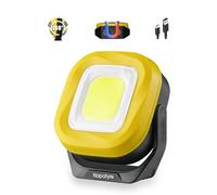 Napatyre Projecteur LED Rechargeable, 1000LM Projecteur LED Chantier Portable avec Base Magnétique à 180°，4 Modes 2000mAh Lampe de Travail Pour Camping, Chantier, Garage, Atelier (1 Pièce)