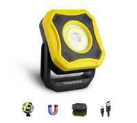 Napatyre Projecteur LED Rechargeable, 4 Modes Projecteur LED Chantier Portable 4000mAh Lampe Chantier avec Base Magnétique Rotative à 180°, 1000LM Lampe de Travail pour Camping, Chantier, Atelier
