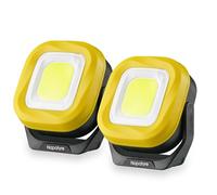 Napatyre Projecteur LED Rechargeable, Lampe de Chantier Portable avec Base Magnétique à 180°, 4 Modes 1000LM Lampe de Travail pour Camping, Chantier, Garage (2 Pièce)