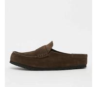 Birkenstock Sabots Naples enveloppés en cuir suédé brun Taille 41