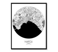 Naples carte ville city map rond