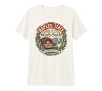 Naples Italie - Capitale de la Pizza - Logo Grunge Vintage T-Shirt Haut de Gamme