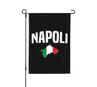 Naples Italie Drapeau italien Drapeau de jardin Impression recto-verso Drapeau décoratif, pour jardin et cour extérieure décorative 12,5"x 18"