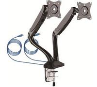 Napofix - Kit de montage - bras réglable - pour 2 écrans LCD - Taille d'écran : 13"-27" - montrable sur bureau Noir G