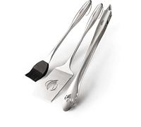 Napoleon Accessoires - Kit d'outils Pro en Acier Inoxydable 3 pièces - Kit d'outils de Barbecue de qualité supérieure, en Acier Inoxydable moulé, avec Pince, spatule Multifonction, Pinceau à