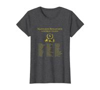 Napoleon Bonaparte World Tour - Military History Designs T-Shirt, Femme, Chiné Foncé, 3XL