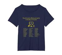 Napoleon Bonaparte World Tour - Military History Designs T-Shirt, Femme Grandes Tailles, Bleu Marine, 4X