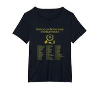 Napoleon Bonaparte World Tour - Military History Designs T-Shirt, Femme Grandes Tailles, Noir, 4X