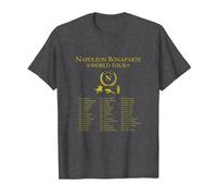 Napoleon Bonaparte World Tour - Military History Designs T-Shirt, Homme, Chiné Foncé, 4XL