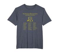 Napoleon Bonaparte World Tour - Military History Designs T-Shirt, Homme Grandes Tailles, Bleu Chiné, 4X Tall