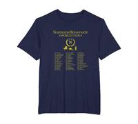 Napoleon Bonaparte World Tour - Military History Designs T-Shirt, Homme Grandes Tailles, Bleu Marine, 3X Tall