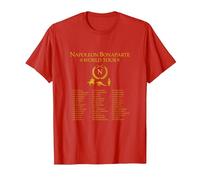 Napoleon Bonaparte World Tour - Military History Designs T-Shirt, Homme, Rouge, XL