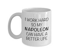 Napoléon Chat Je Travaille Dur Pour Que Mon Napoléon Ait Une Vie Meilleure Tasse Avec Poignée Tasse À Café Drôle Tasses 330Ml Pour Ami Collègue Homme
