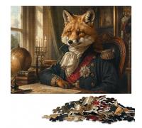 Napoleon Red Fox Portrait Puzzle pour Adultes en Bois, 300 pièces | Activité puzzle pour commencer l'année : activité à partager en famille en intérieur.