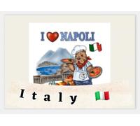 Napoli Naples Italie Souvenirs Voyage Holyday Papier brillant 220 g/m² Carte postale ou mini poster 12,7 x 17,8 cm