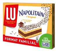 Napolitain De Lu - 12 Sachets du Classique Génoise Moelleuse Fourrée au Chocolat - Format Pocket - (360g)