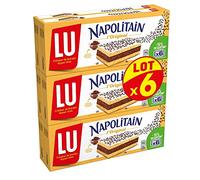Napolitain LU - Gâteaux moelleux au Chocolat - Idéal pour le Goûter - Lot de 6 Boîtes de 180 g