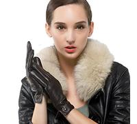 Nappaglo des gants en cuir d'agneau italien hiver chaud simple garniture de longue toison gants