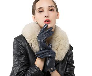 Nappaglo des gants en cuir d'agneau italien hiver chaud simple garniture de longue toison gants