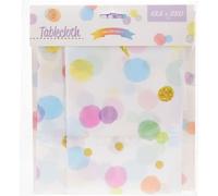 Nappe 135x220cm plastique lavable avec motif licorne blanc multicolore
