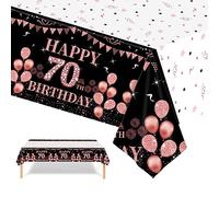 Nappe 50 ans Noir et Rose Or Anniversaire,Nappe Fête 50ans Anniversaire,Plastique Nappe Table Happy 50th Birthday 137x274cm Couverture Rectangulaire Nappe Party Linge de Table à Manger Cuisine Banquet