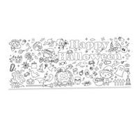 Nappe à colorier, 30x72 pouces, affiche à colorier sur le thème d'Halloween faire soi-même pour la fête d'Halloween la maison et l'école, style 2, affiches pour enfants, bannière c