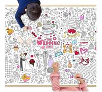 Nappe à Colorier Mariage 70x100cm Jeux Mariage Coloriage Géant en Papier avec 80 Motifs et Jeux (Labyrinthes LIVRE DE COLORIAGE