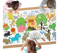 Nappe À Colorier Pour Enfants¿180 * 90cm Zoo Papier Dessin Pour Enfant Diy Géant Coloriage Affiche Jeux D'anniversaire, Activités Pour Enfants