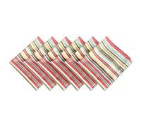 Nappe à fermeture Éclair DII - 100 % polyester, anti-déversement et lavable en machine - Pour une utilisation en extérieur et pour tables avec parasol - Ronde, 132 cm - Motifs représentants des feuilles de bananier - Pour 4 personnes, Summer Stripe, Napkin