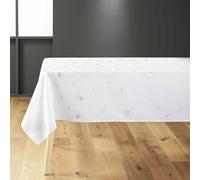 Nappe à Motifs "Sapin" 150x300cm Blanc & Argent