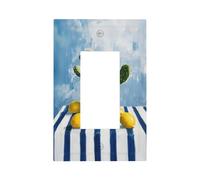 Nappe à rayures bleues et blanches pour interrupteur mural à bascule simple 1 gang décorateur de prise de courant pour la maison, la cuisine, la salle de bain