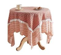 Nappe À Volants, Couverture de Table Carrée en Dentelle, Nappe Brodée Rétro pour la Décoration de Cuisine, Restaurant et Pique-Nique en Extérieur(150x150cm(59x59in))
