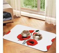 Nappe absorbante en cuir avec imprimé coquelicot parfaite pour chiens, chats et autres animaux de compagnie