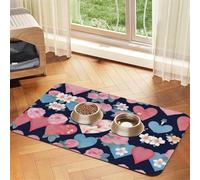 Nappe absorbante en cuir avec motif floral et cœurs pour animaux domestiques avec base en caoutchouc antidérapante pour chats et chiens 40 x 60 cm